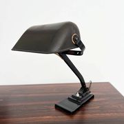 Articulated desk lamp ERPE — Black metal and Bakelite, Belgium, 1930s-40s