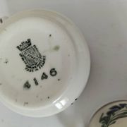 Pair of antique Saint-Amand cups – Floral decoration 4146 (1930s–50s)