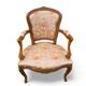 Pair of Louis XV cabriolet armchairs in floral fabric