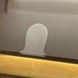 Coffee table in solid brass and black opaline. 1970