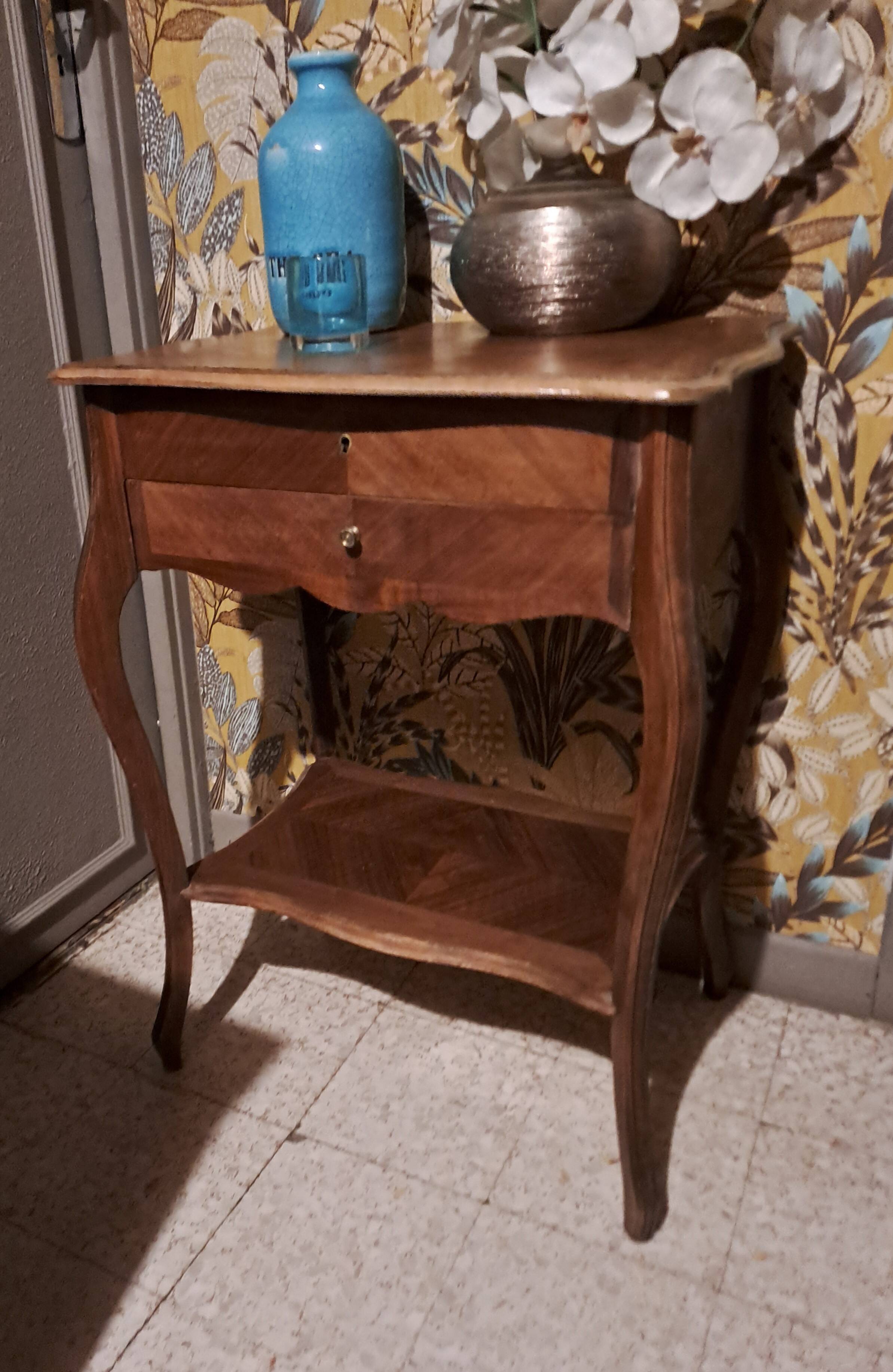 Side desk, Creative leisure table in varnished blond wood 1920