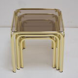 Retro Brass Nesting Tables,circa 1990's.