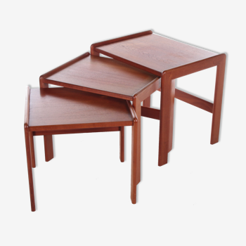 Vintage set of side tables made of teak made in the 1960s