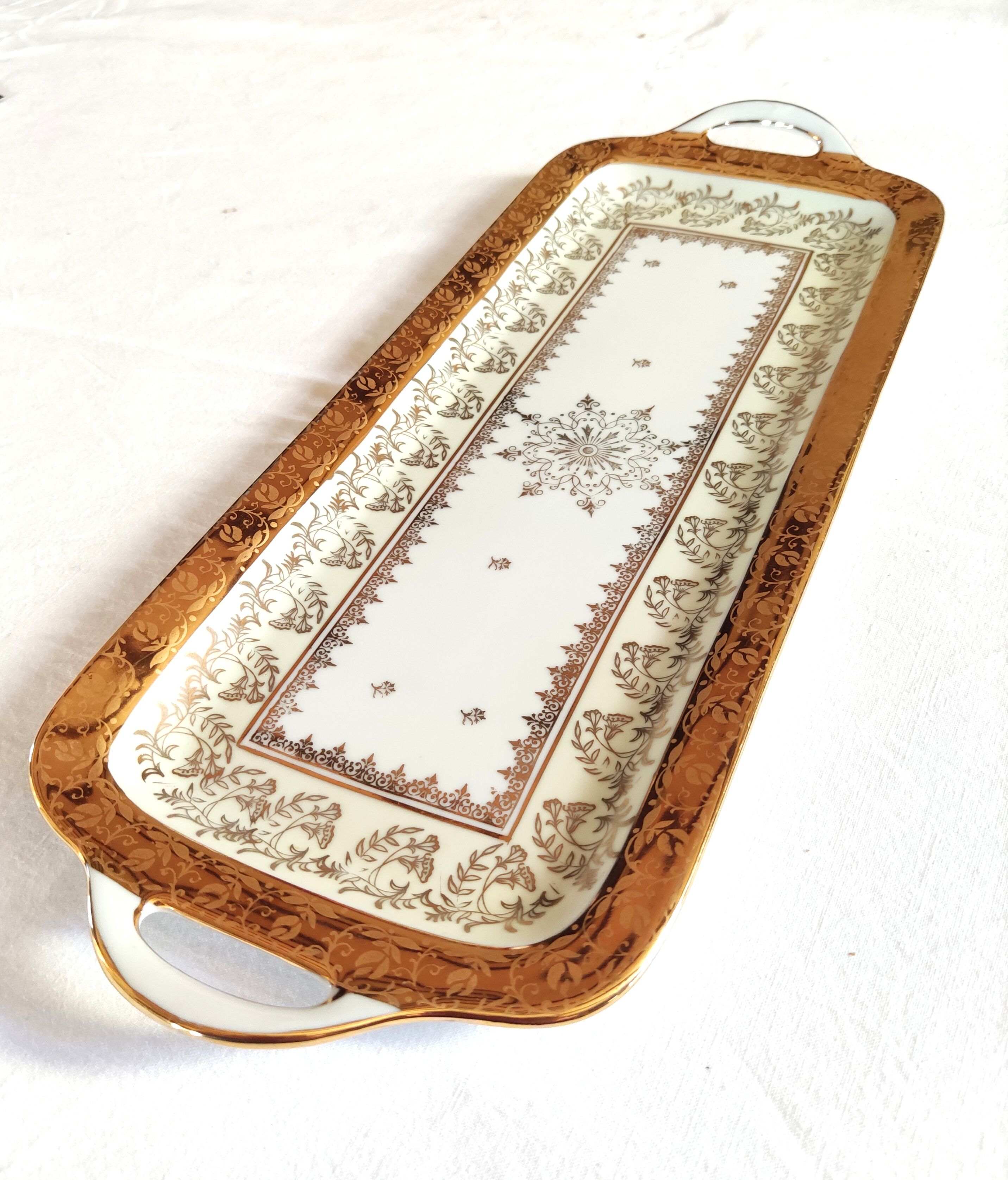 Rectangular porcelain cake dish B and C / Limoges