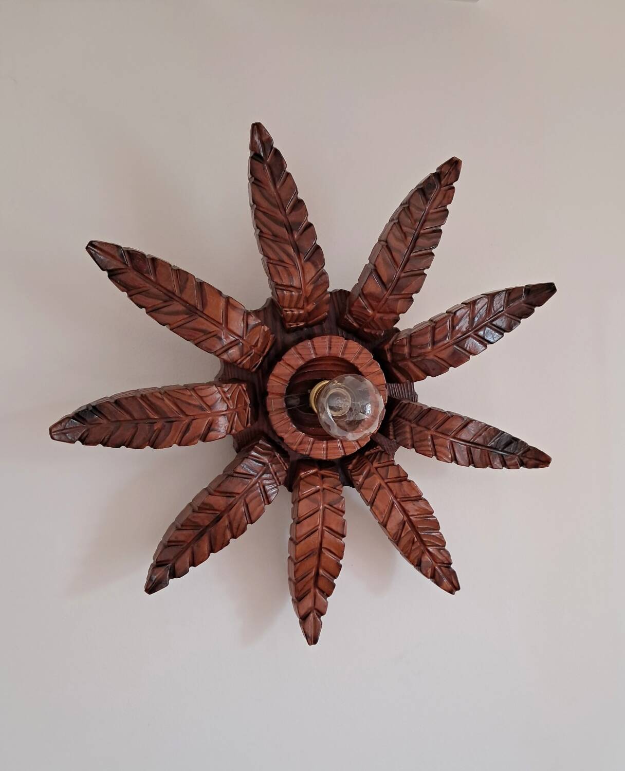 Old wooden wall light