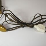 Marble and brass column lamp