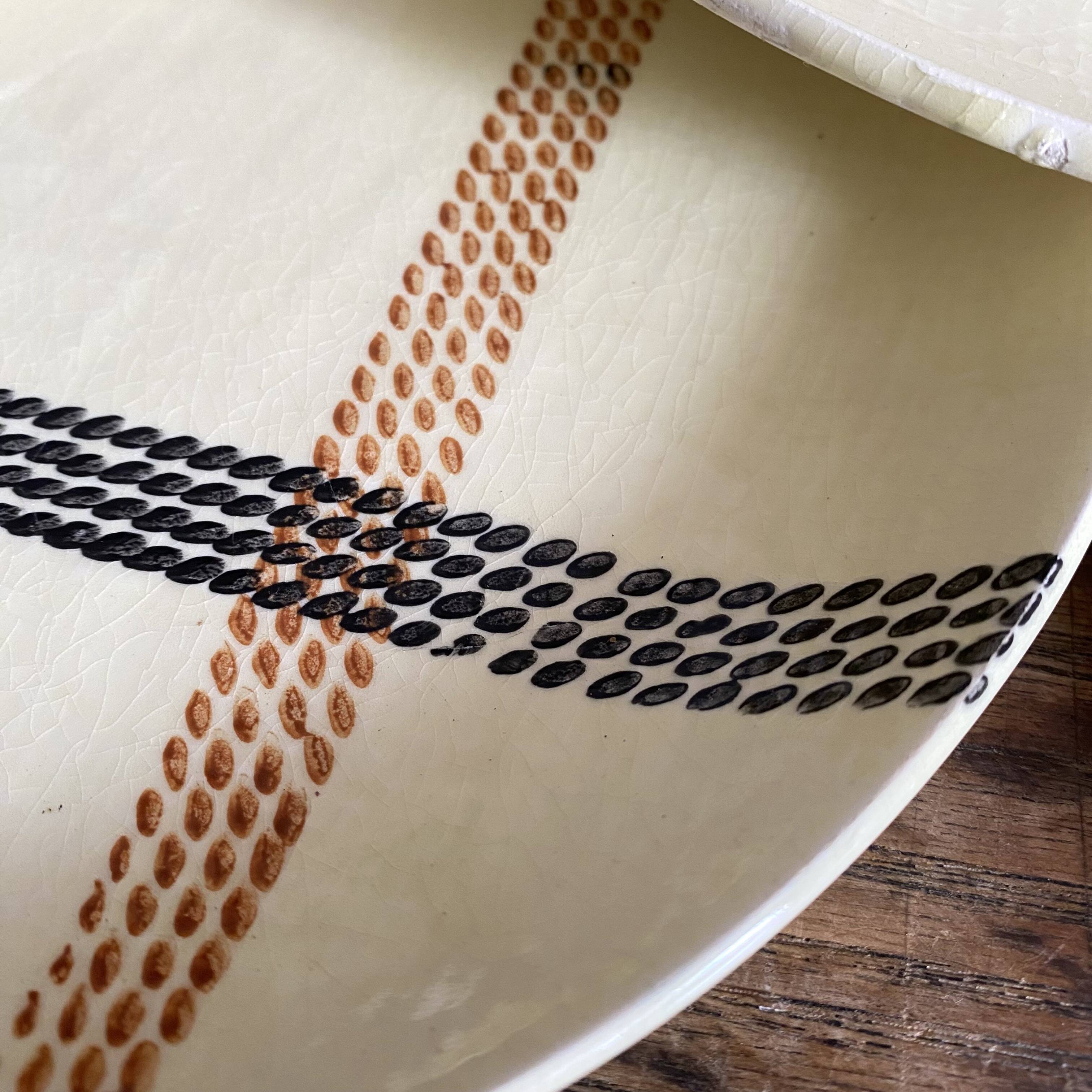 Salins France "rope" dinner plates, 1950s