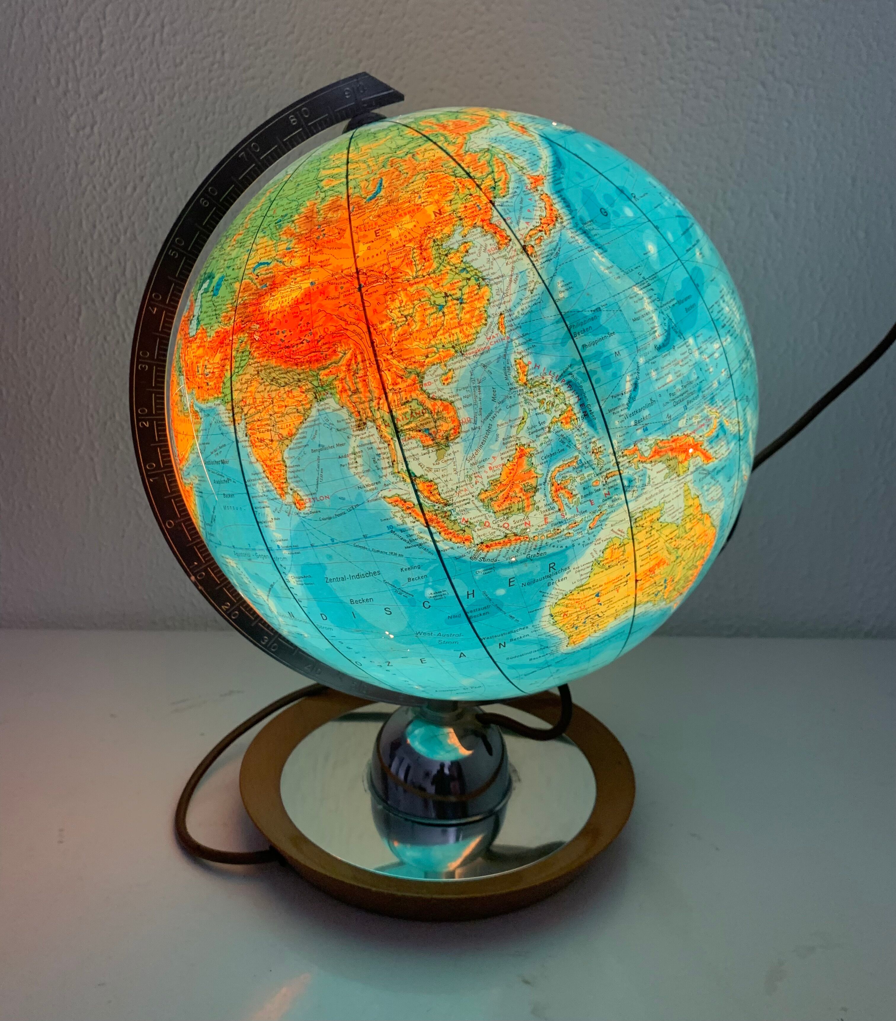 Vintage terrestrial globe 1960 Glass JRO Verlag - 36 cm