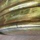 Umbrella holder sunflowers vintage copper and golden brass
