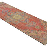 Anatolian handmade vintage rug 265 cm x 106 cm