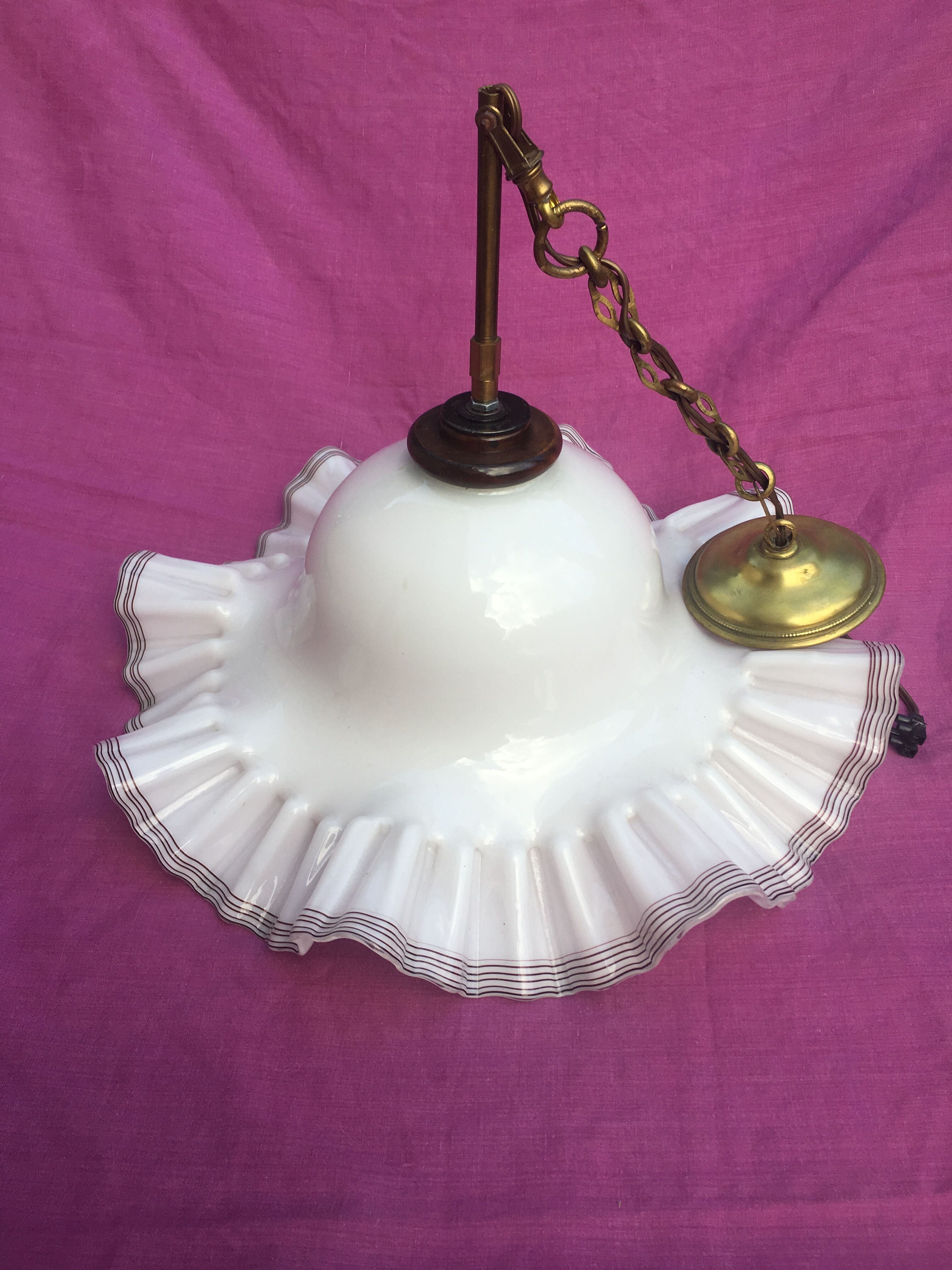 Opaline hanging lamp