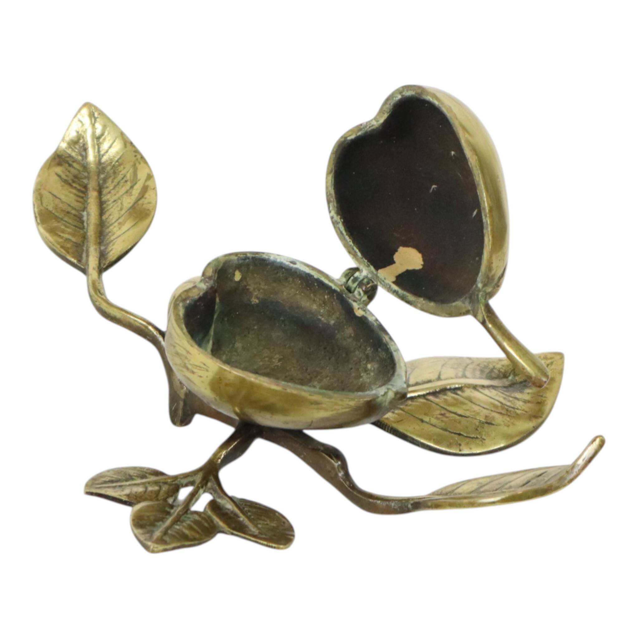 French Art Nouveau Jewelry Box Ashtray Bronze Pear 1920s