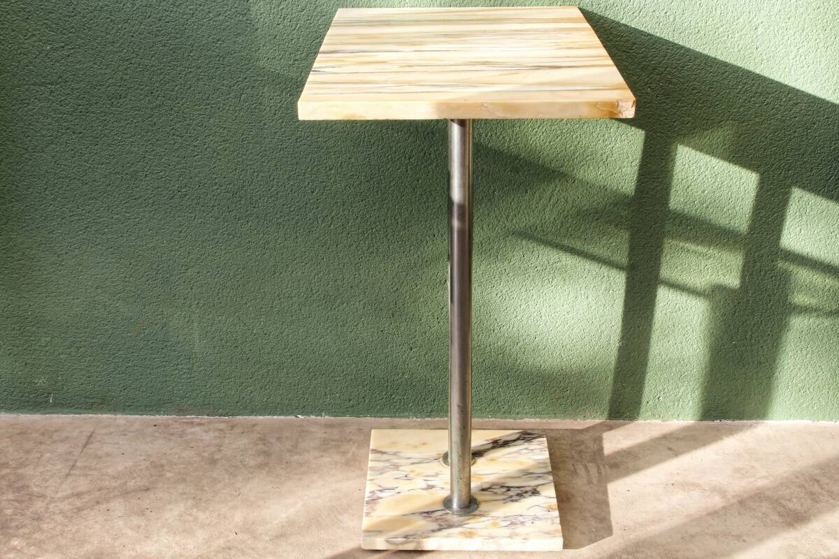 Art Deco console in onyx and steel