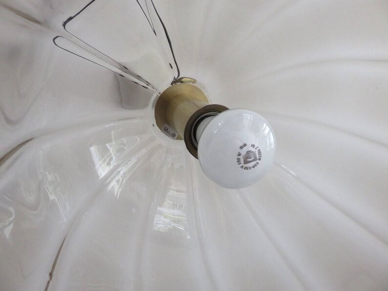 Peill & putzler suspension smoked glass and brass 70s