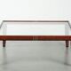Beautiful and unique square Art Deco design coffee table with a glass top