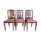 6 Art Deco period chairs in mahogany and leather