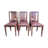 6 chaises époque Art Déco en acajou et cuir