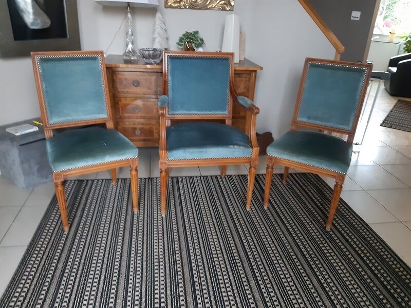 armchair and 2 louis XVI style chairs (beautiful XXèm execution)