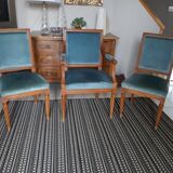 Fauteuil et 2 chaises style Louis XVI
