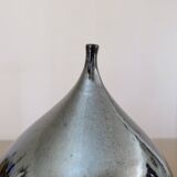 Vase " figue " en céramique noire irisée vintage