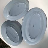 Plat ovale et deux ramequins assortis 50’s ciel