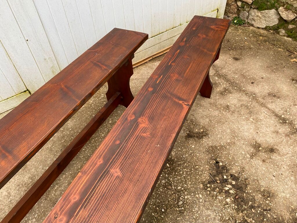 Pair of benches rustic 1950