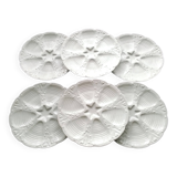 6 Porcelain oyster plates CNP Compagnie Nationale de Porcelaine