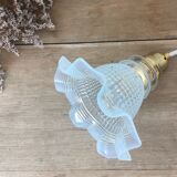 Tulip lamp in iridescent glass
