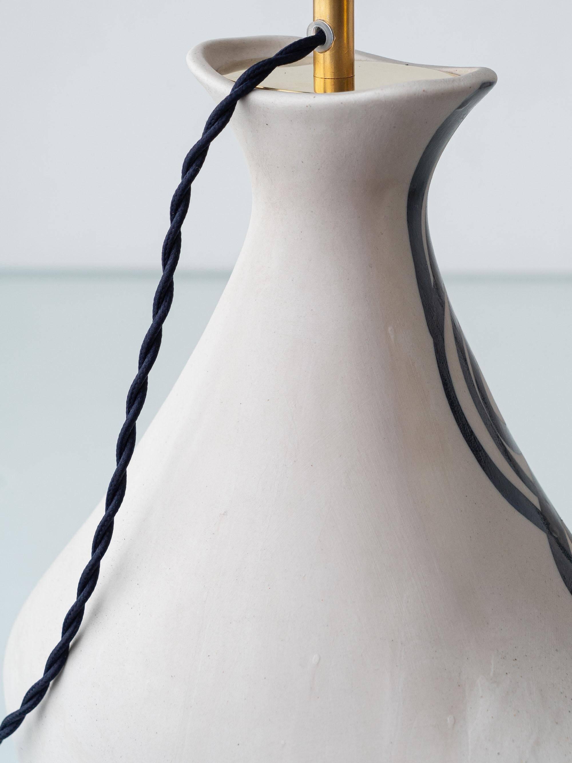 Lampe de table cubiste en céramique style Picasso espagnol Otero Regal