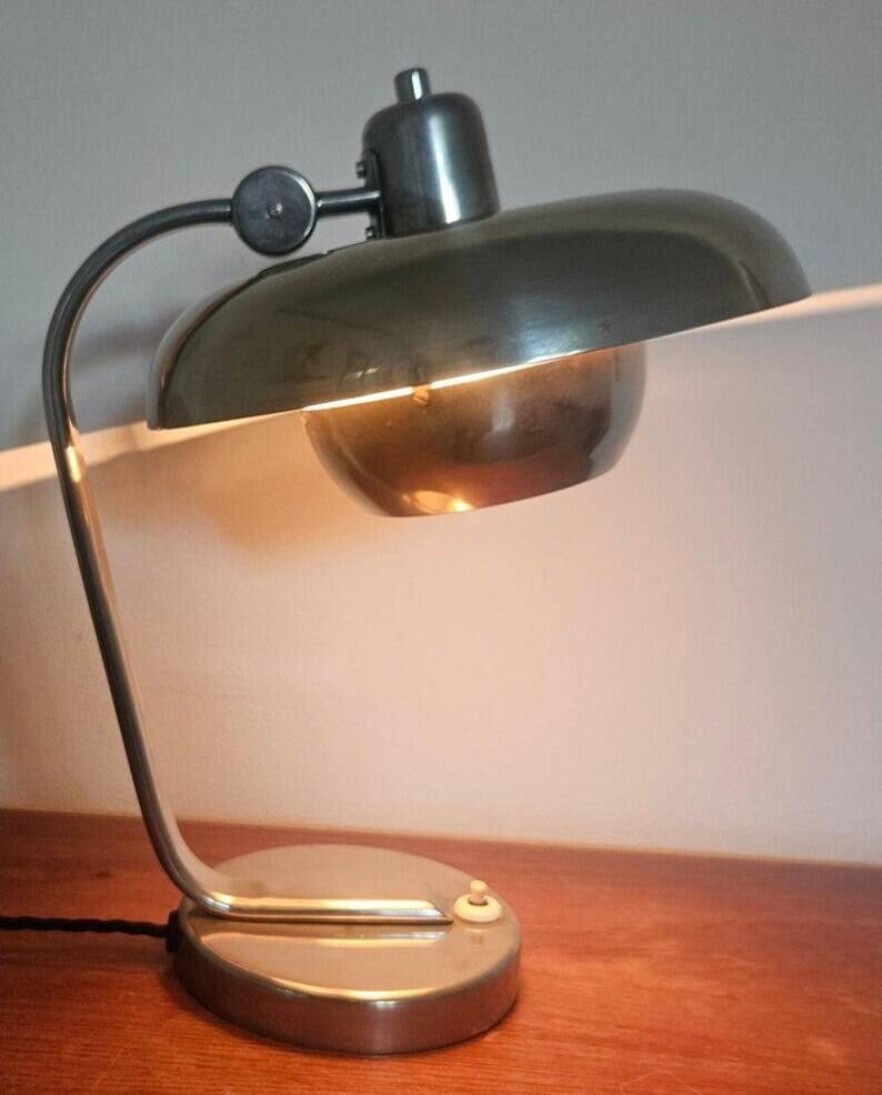 Rare Bauhaus Chrome Table Lamp, Franta Anyz, Functionalism, Art Deco, 1930s