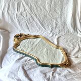 Ancien miroir en bois sculpté doré - 44 x 82 cm