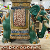 Elephant plant holder in ancient ceramic