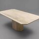 Large dining table in travertine, 1980s.