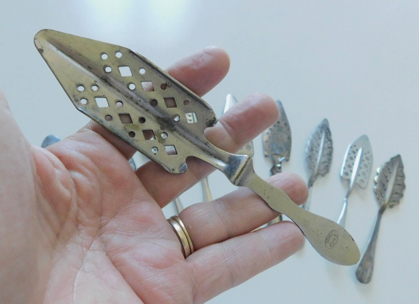 10 Vintage French Absinthe Spoons all Different