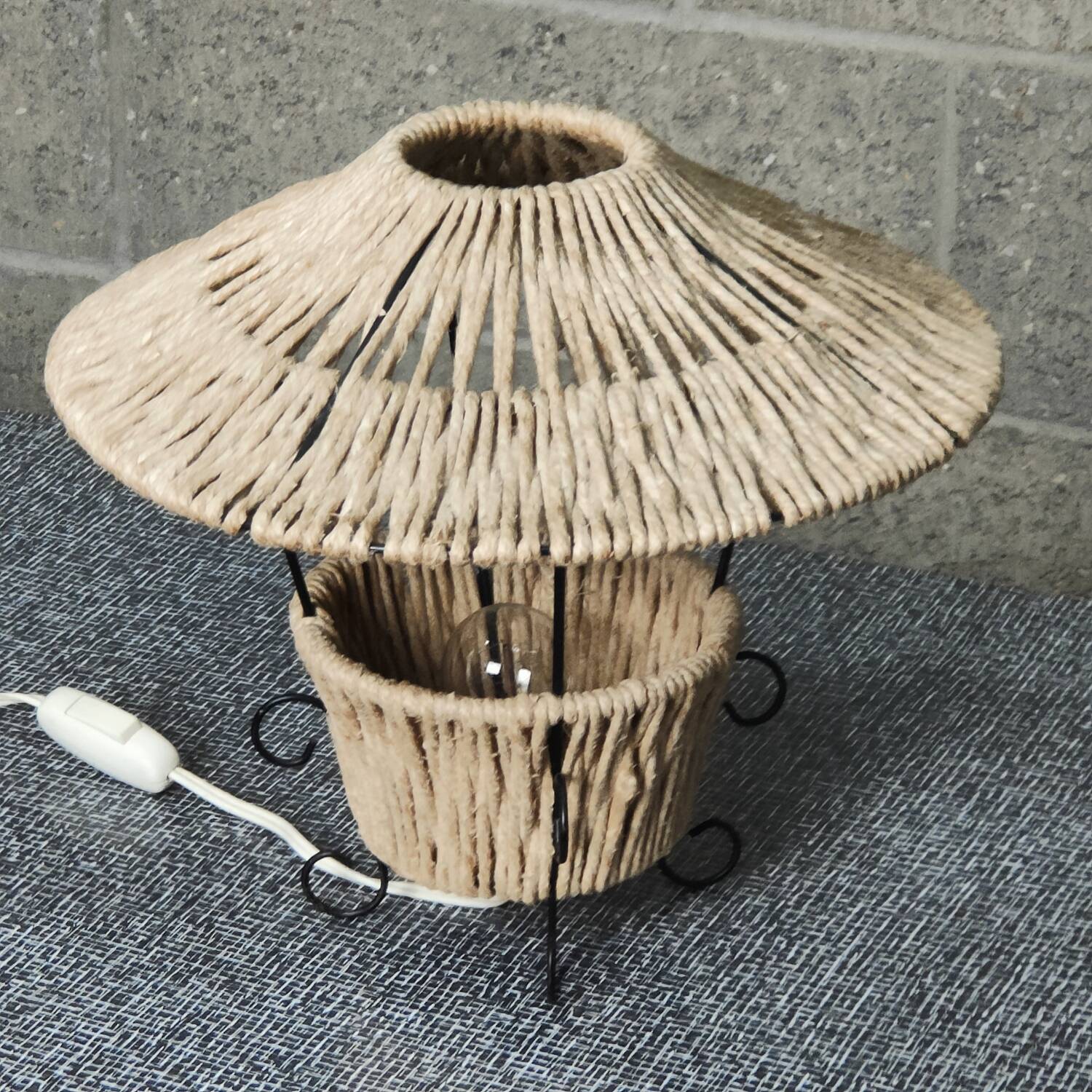 Metal and rope lamp 1960