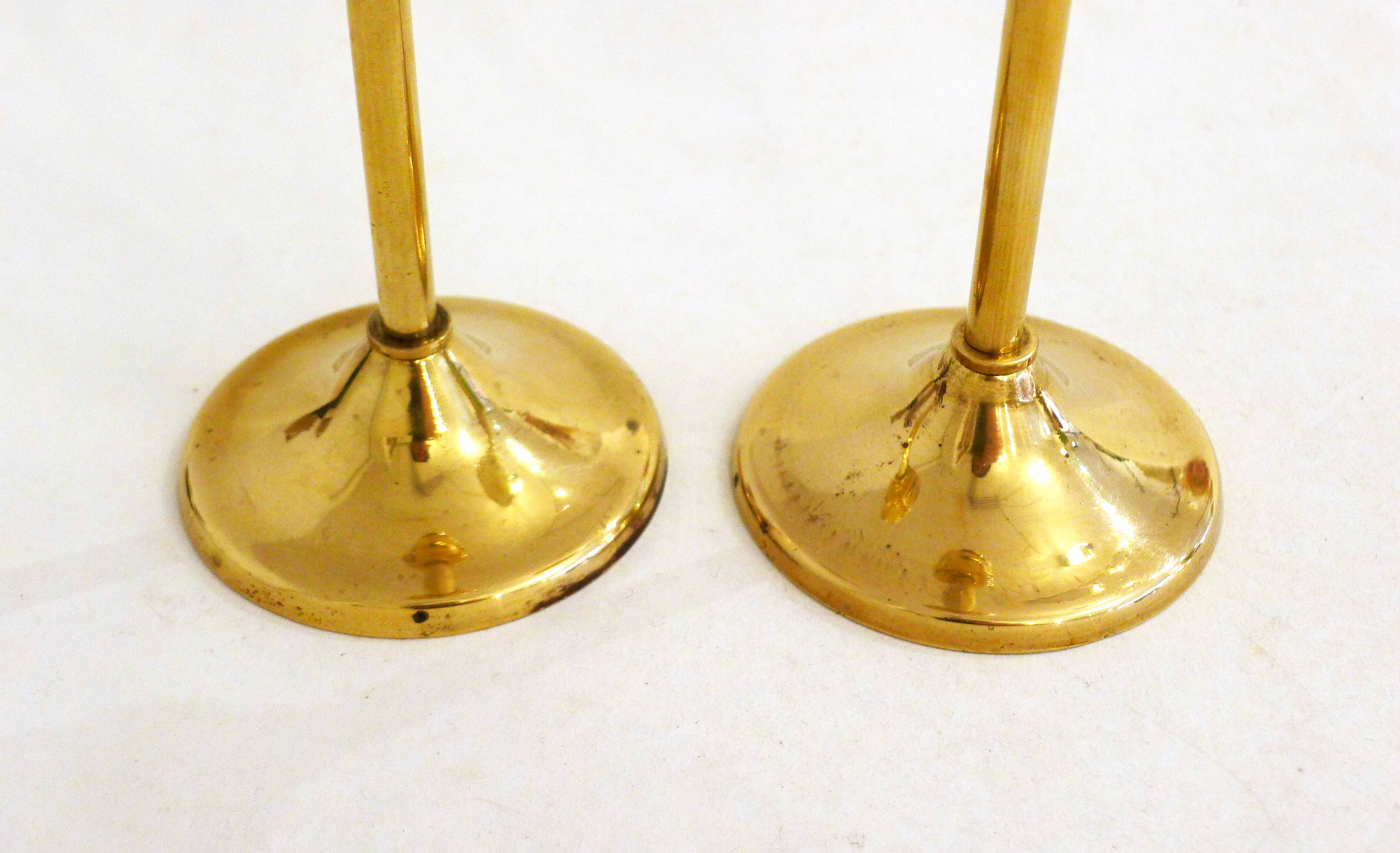 Pair of brass candlesticks