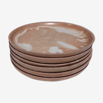 Set of 6 flat sandstone plates
