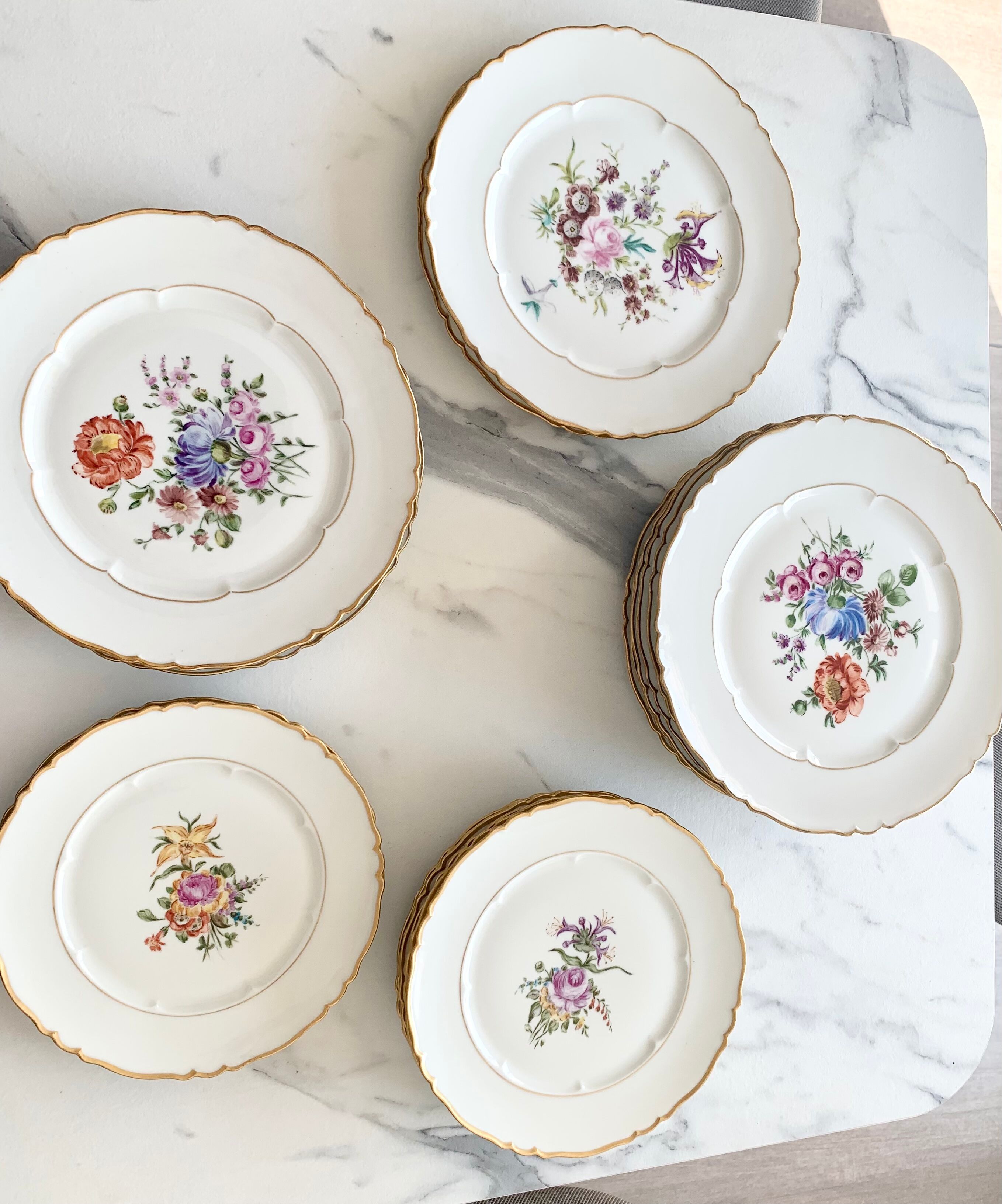Lot de 20 assiettes anciennes  en porcelaine Haviland