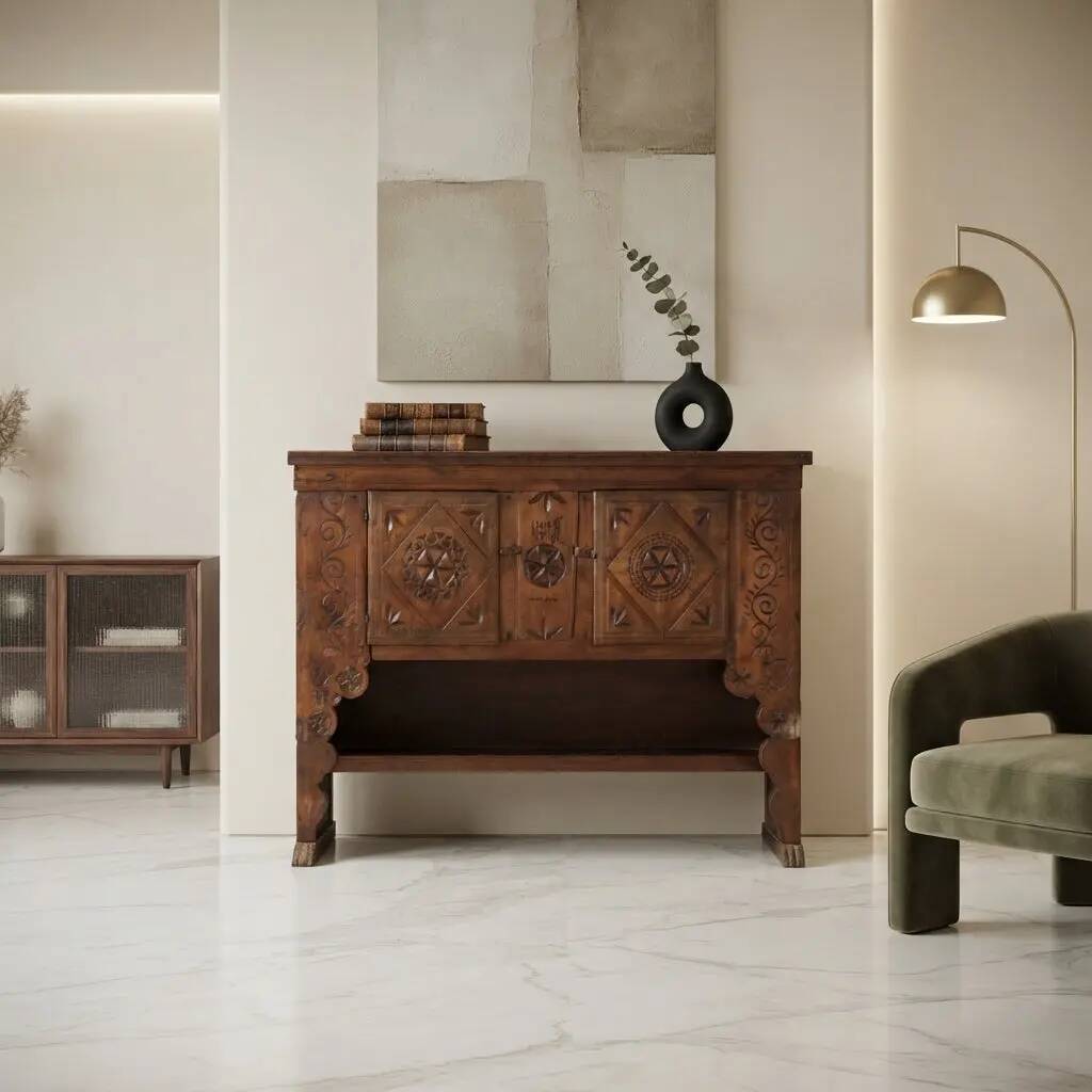 Antique buffet in walnut and chestnut, Spain, 19th century