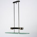 Lumi Milano Mid-Century Chandelier in Brass and Glass – Italy, 1970s