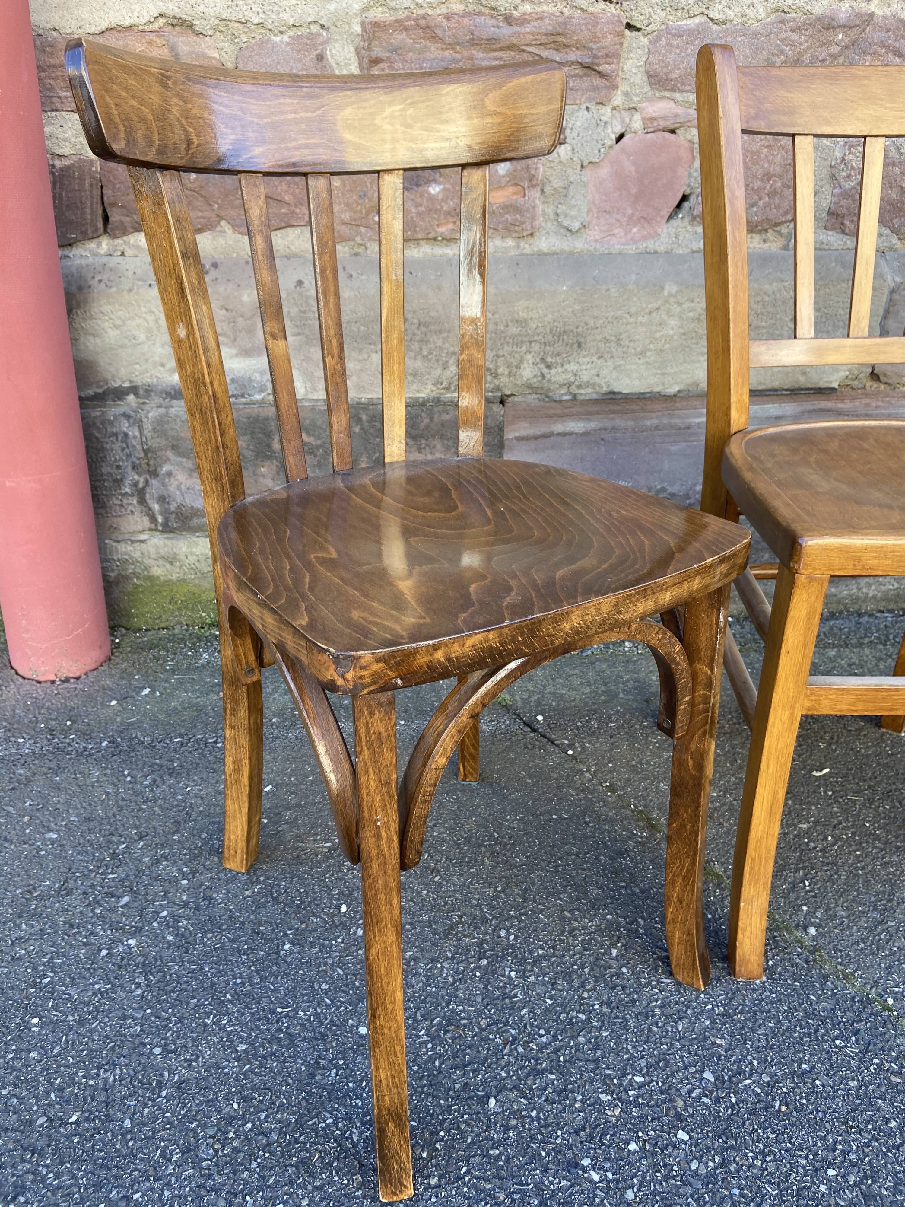 Lot 4 chairs bistro mismatched curved wood brasserie