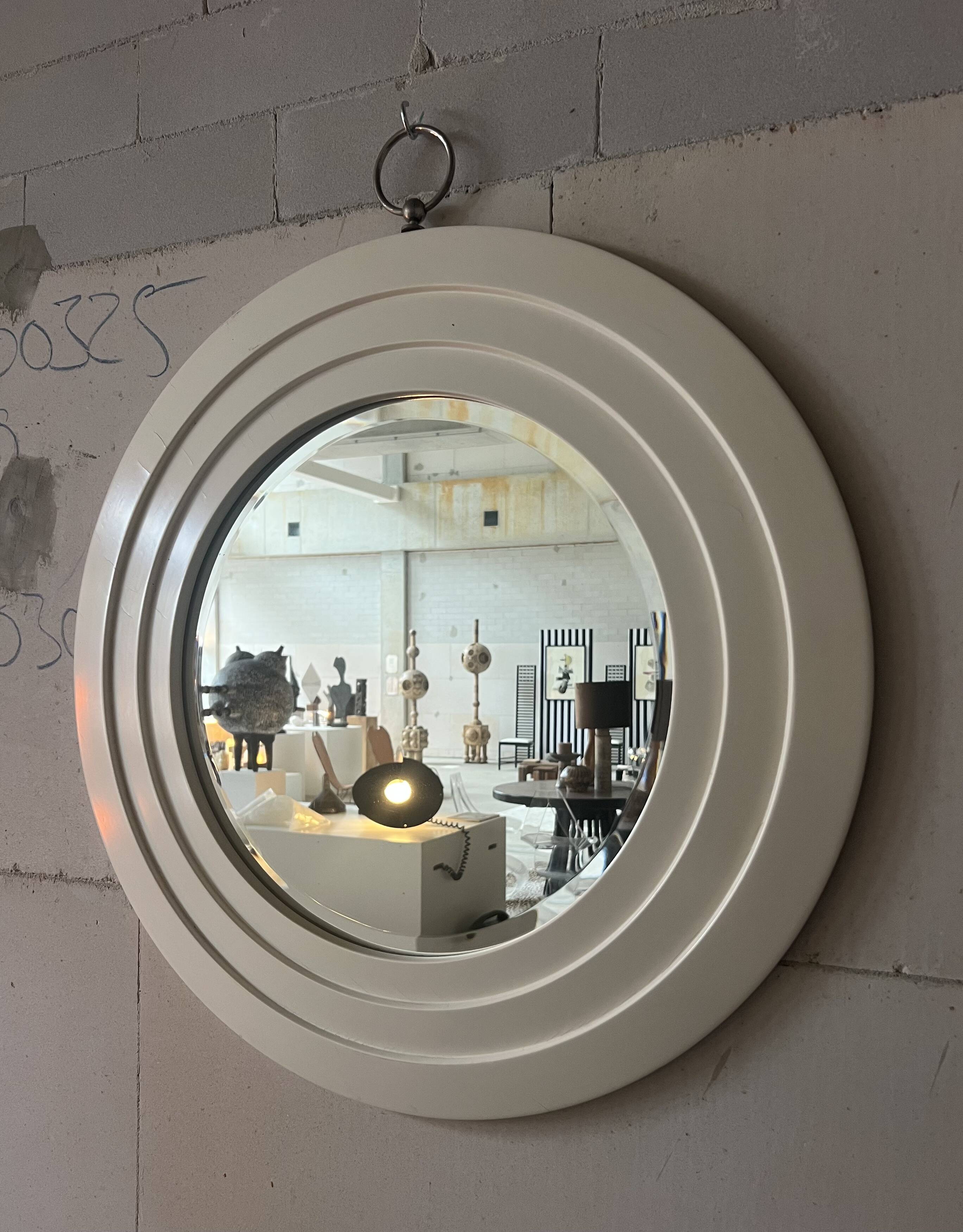 Italian Round Mirror – Sculptural Concentric Frame