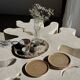 Set of 4 hand-painted Pornic stoneware plates D21