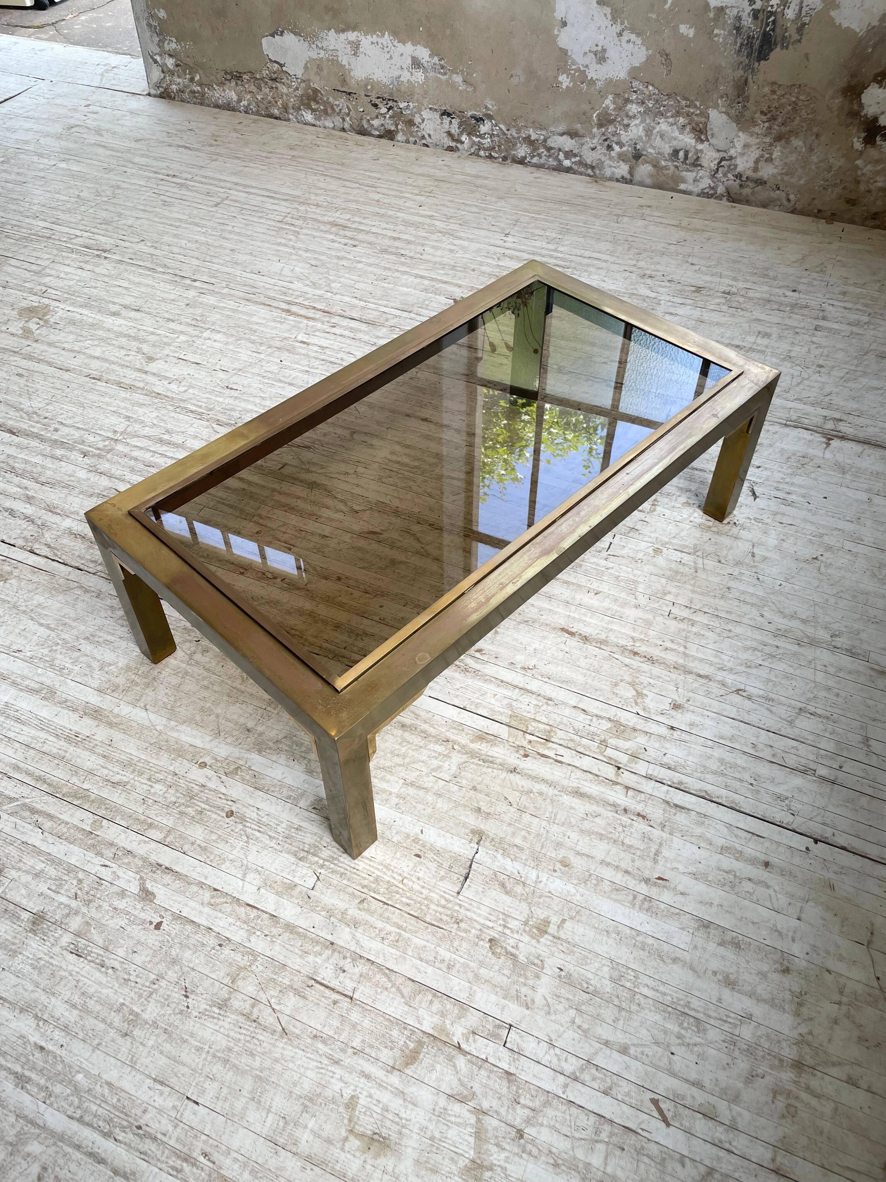 60s brass coffee table