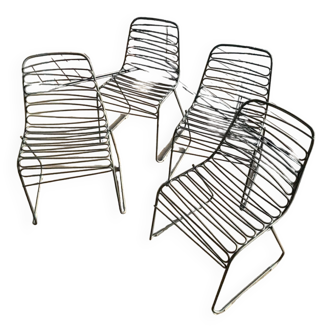 4 chaises métal extérieur ou intérieur Flux de Magis