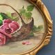 Aquarelle sur papier par A.Euget Barry bouquet de fleurs cadre dore