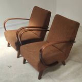 Pair of H410 Type C armchairs by Jindrich Halabala