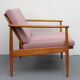 Scandinavian pink armchair in beech wood - 1960s