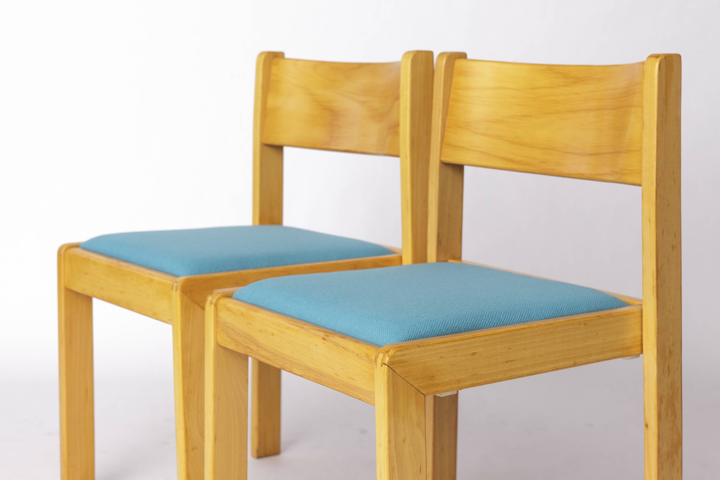 Set of 4 Vintage Flötotto Stacking Chairs – 1970s German Design, Beech Wood