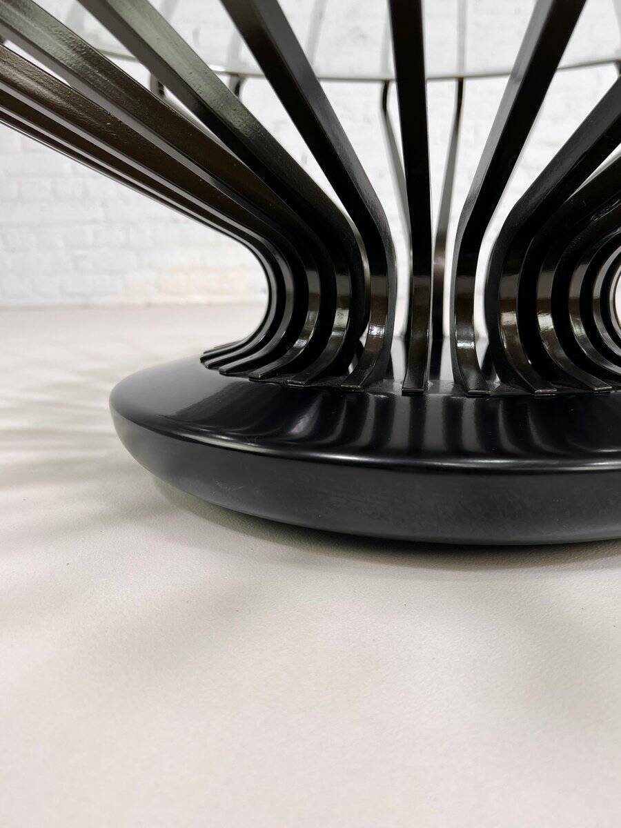 Round Metal and Glass Coffee Table